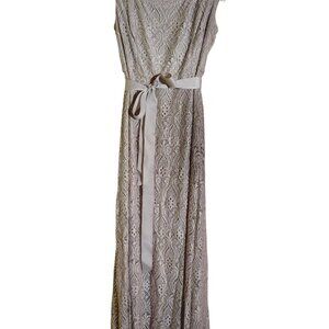 R & M Richards Evening Dress, Size 12, Beige